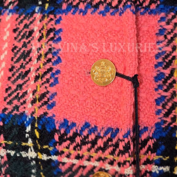 GUCCI JACKET WOOL TARTAN CHECK BOUCLE BLAZER - Picture 13 of 16